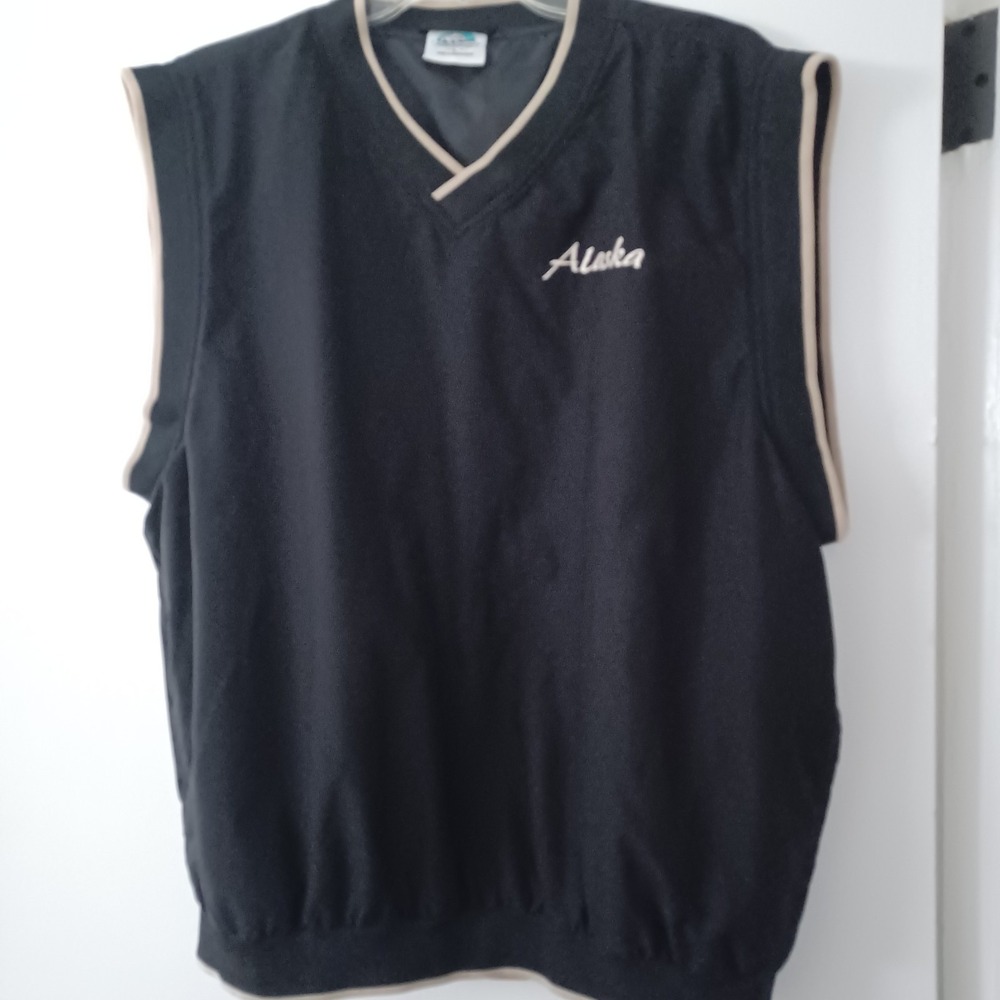 Fahrenheit Mens Black Vest/Sleeveless Jacket Pullover‎  Large NWOT